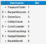 Real-time bin assignment