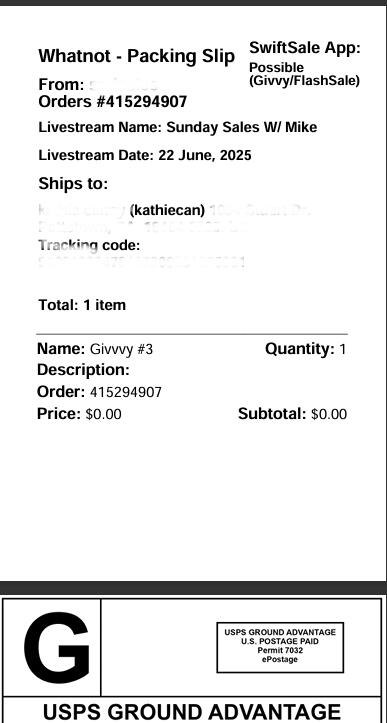 Giveaway/Flash Sale Annotated Label